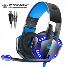 Kotion EACH G2000 Best Casque Stereo Gaming Headphones Deep Bass Game Earphone Headset with Mic LED Light for PC Computer Gamer Kotion EACH G2000 Best Casque Stereo Gaming Headphones Deep Bass Game Earphone Headset with Mic LED Light for PC Computer Gamer