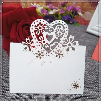

50Pcs Personality Paper Seat Cards Laser Cut Name Place Card Wedding Celebration Birthday Party Table Card Decoration 6ZZ14