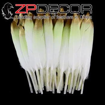 

ZPDECOR 100 pcs Painting Glitter Golden Hand Select Premium Quality Duck Cochettes Mix Color Pack Feathers for Carnival