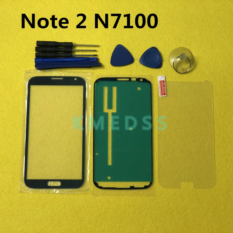 

Replacement LCD Front Touch Screen Glass Outer Lens + Sticker + Protective film + Tools For Samsung Galaxy Note 2 N7100 N7105