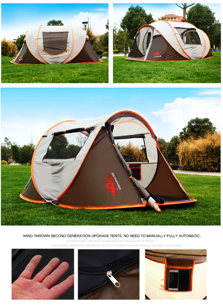 Barraca de Acampamento Prova de Vento Automático de um segundo Aberto Aberto de Viagem 5 8 Pessoa 280 200 120 cm Ultraleve Barraca Grande Impermeável à de Viagem Caminhadas Tendas 15 Esporte e Lazer