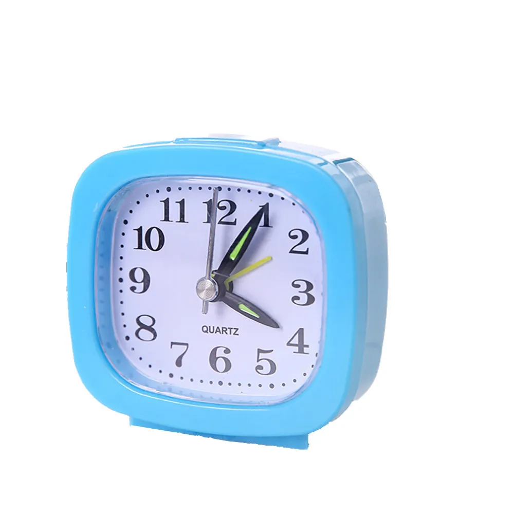 

alarm clock Square Small Bed Compact Travel Quartz Beep Alarm Clock Cute Portable Cute creative fashion student small clock New