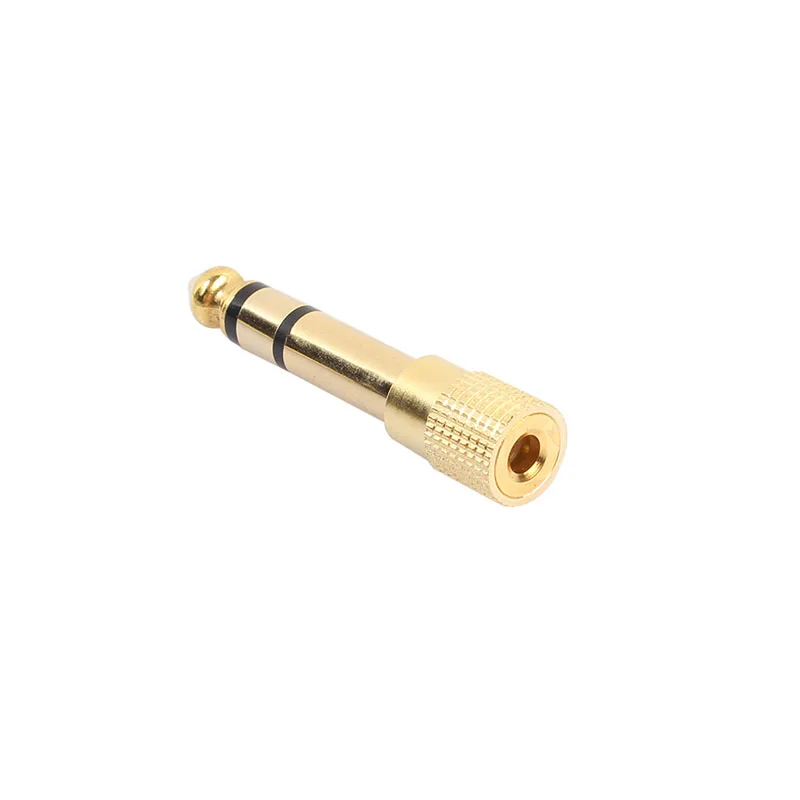 6.35 Male to 3.5 Female Stereo Adapter Gold-Plated Plug Headphone Microphone Speaker Plug Terminals Audio Adapter Connector (2)