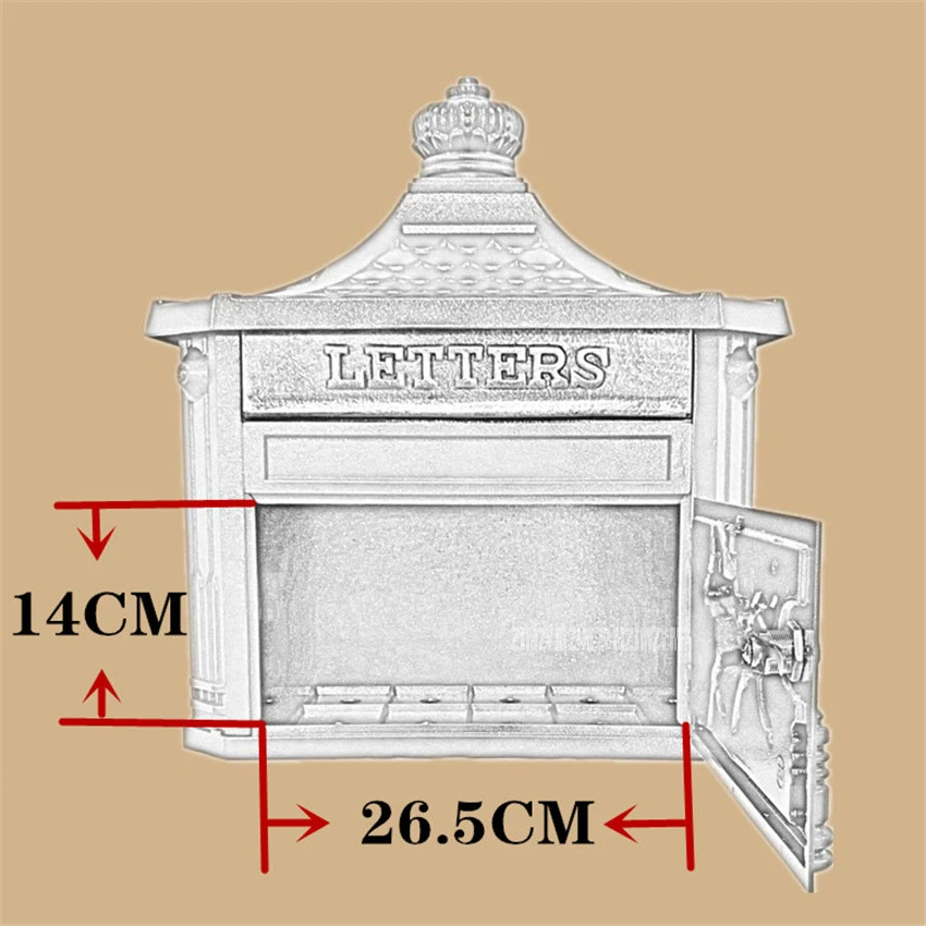 Алюминиевый почтовый ящик с замком, домашняя старинная буква, почтовый ящик для газет, садовые водонепроницаемые пасторальные деревенские