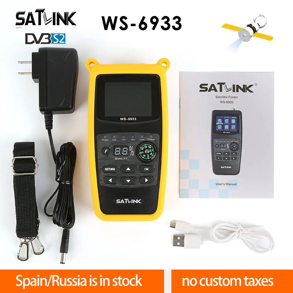 

Satlink WS-6933 2.1 Inch LCD Display DVB-S2 FTA CKU Band Satlink Digital Satellite Finder Meter WS 6933 free ship from Spain/Ru