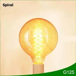 G125 Spiral 10 шт. затемнения 40 Вт E27 E26 винтажная лампа накаливания Эдисона 220 v 110 v ST64 G80 G95 G125 накаливания светодиодные лампы для домашнего декора - Цвет: G125 Spiral