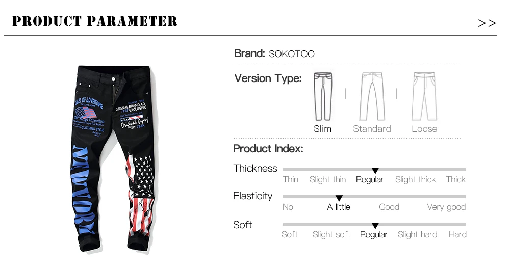 Sokotoo мужские черные джинсы с принтом американского флага, облегающие цветные окрашенные штаны с буквами
