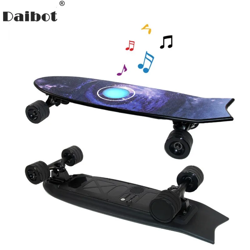  Mini Four Wheel Electric Scooter 350W 4 Wheels Electric Skateboard With Bluetooth Speaker Small Fis