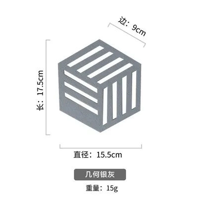Фетровая подставка под чашку, шестигранный полый коврик для чашек, бытовой, антиобжимной, скандинавский Ins, держатель для горячих напитков, настольное украшение, 5 шт - Цвет: Розовый