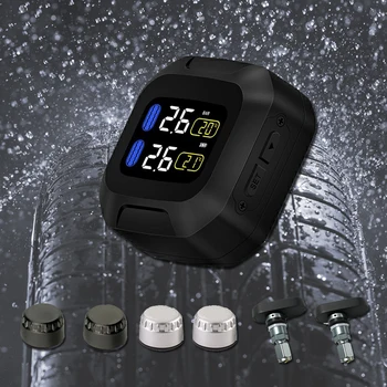 

M3 Waterproof Motorcycle Accessories Tire Pressure Monitoring System TPMS Wireless LCD Display Internal External TH/WI Sensors
