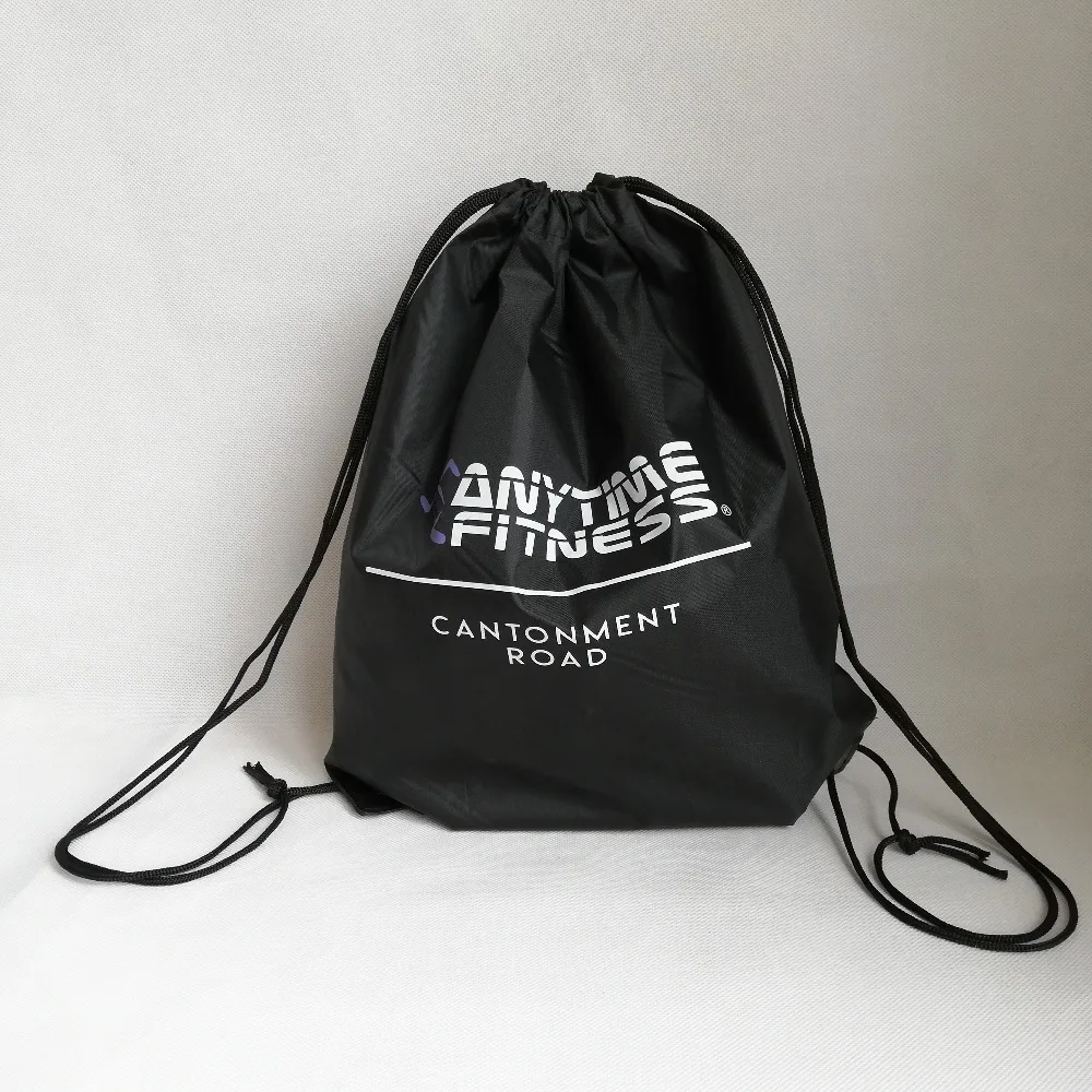 Wholesale 500pcs lot Custom Promotion Bags 210D DIY Nylon Drawstring BackpackS with Logo Printing Waterproof Bag