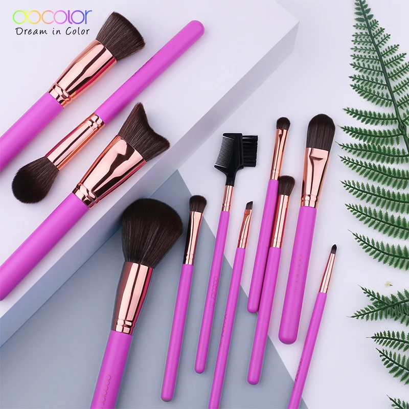 

Docolor Brand 11 PCS Makeup Brushes Set Eye Shadow Powder Foundation Make Up Brushes Blending Blush Brush Concealer Cosmetic Kit