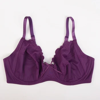 

Women's Smooth Bra Purple Secrets Signature Floral Embroidery Bra Large Size D E Cup