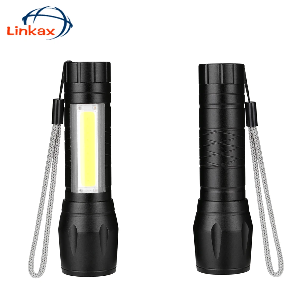 

Portable Aluminum alloy XPE LED COB LED Flashlight Torch Lanterna Powered by AA Battery 4 Modes Tactical Lamp Lighting