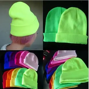 

28 Colors Fashion Knitted Neon Women Beanie Girls Autumn Casual Cap Women's Warm Winter Hats Unisex