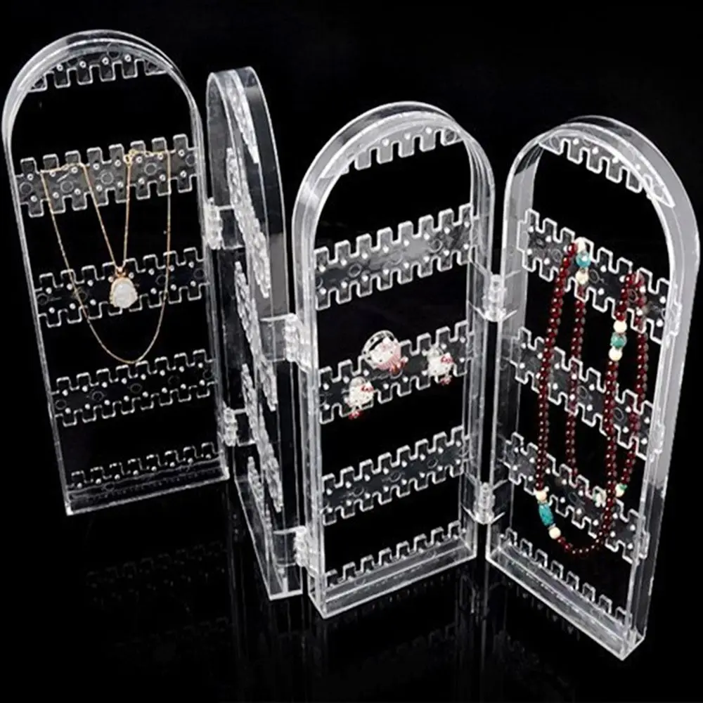 

Free Shipping Transparent Multi function Plastic Folding Earring Jewelry Display Stand Holder Rack Storage Box Jewelry