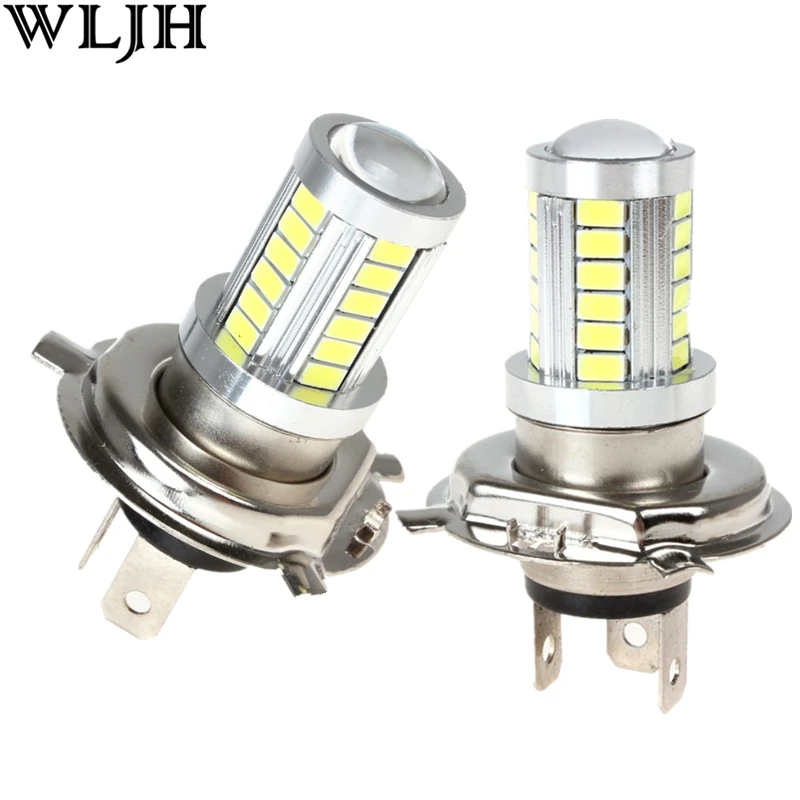 WLJH 2x 6000K White 800LM Car H4 car Led Bulbs 5630 Chip 33 SMD LED H4