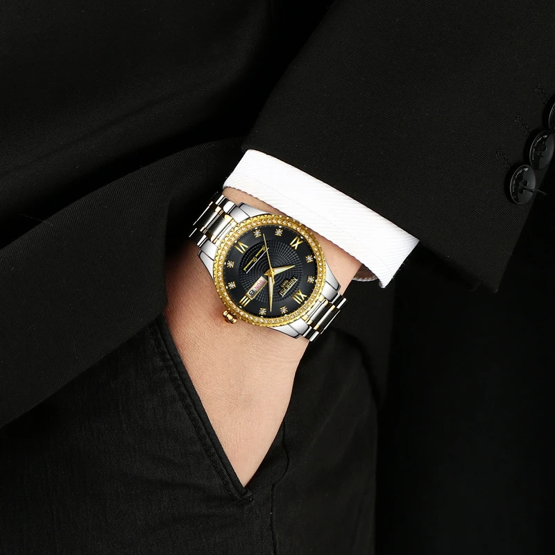 NIBOSI мужские часы Топ бренд класса люкс спортивные водонепроницаемые золотые кварцевые часы для мужчин Reloj модные деловые часы Relogio Masculino