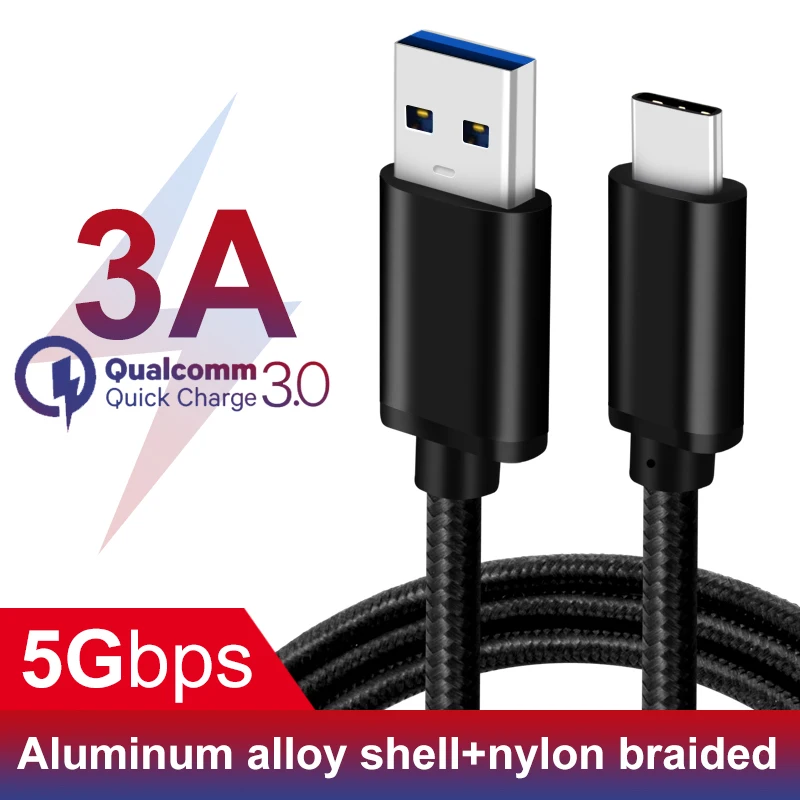 

60W QC 3.0 Speed 5G C Type USB Cable 2m 3A PD for Nitendo Switch USB3.1 Gen1 Type-C Cable fast charge for Samsung Huawei Xiaomi