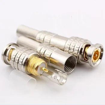 

100pcs BNC Male Connector 75-5 for Coaxical Cable Brass End Crimp Cable Welding CCTV Camera BNC Connector