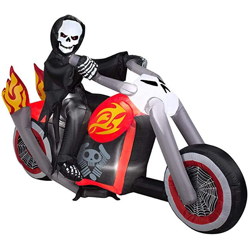 180 см гигантский Grim Reaper мотоциклетные светодиодный освещенные Хэллоуин вечерние