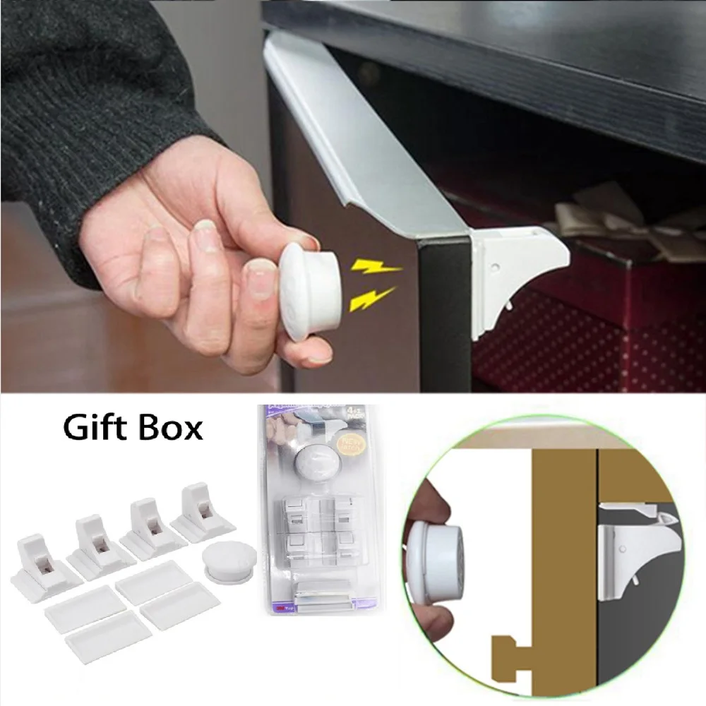 

Magnetic Child Lock Baby Safety Cabinet Lock Children Protection Kids Drawer Locker Baby Security Cupboard Childproof Lock Y0090