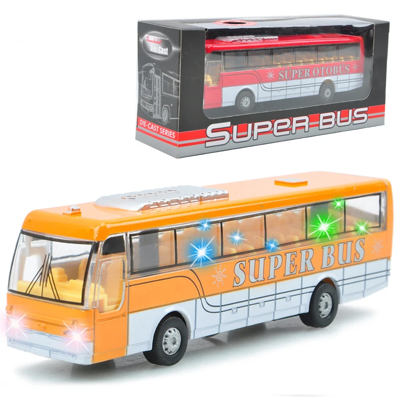 

Music and light Alloy Diecast Pull Back Public Bus Not RC Car toys model School bus toys Car vehicles kids boy toys brinquedos