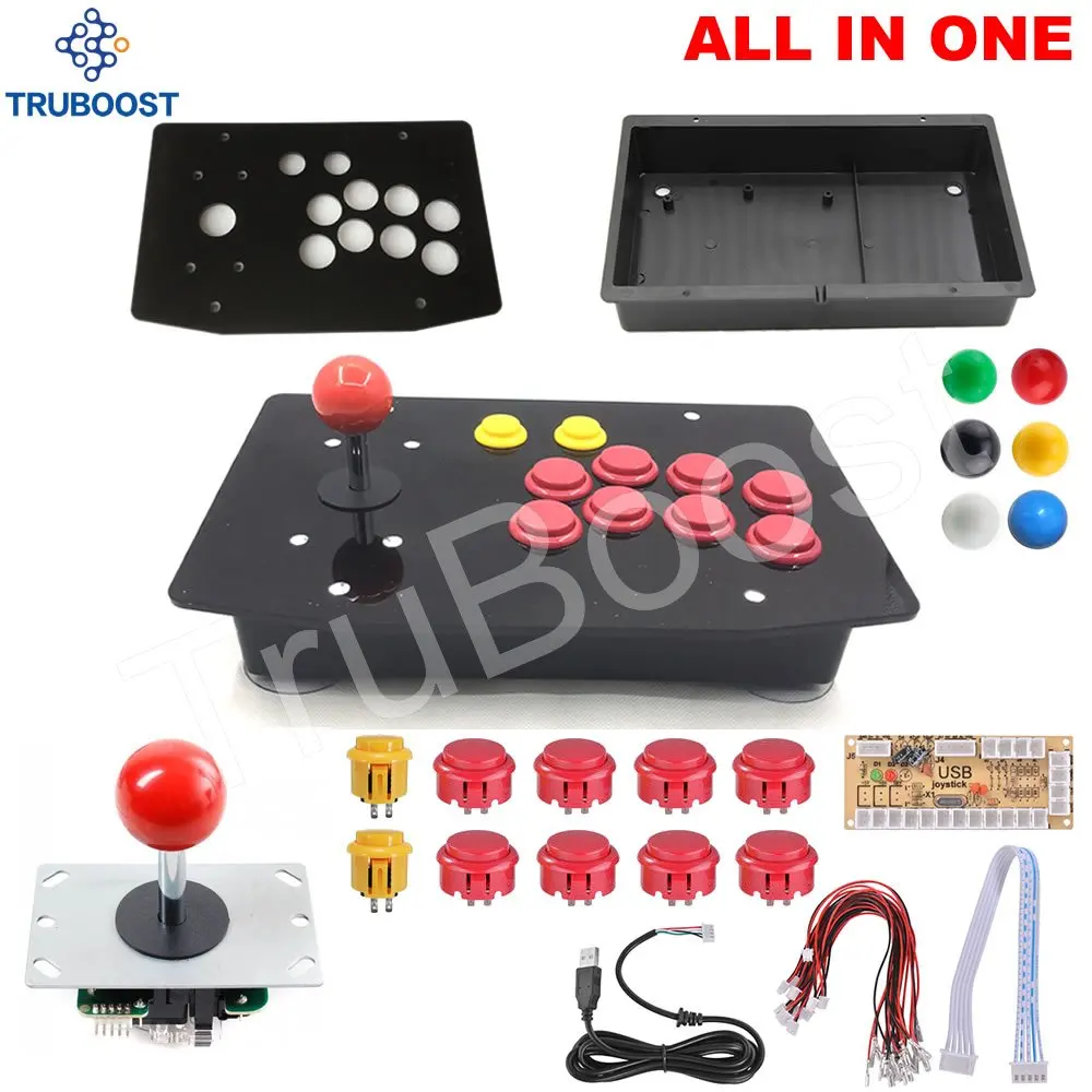 DIY Arcade Joystick Kits 10 Buttons Arcade Joystick Acryl 5Pin USB