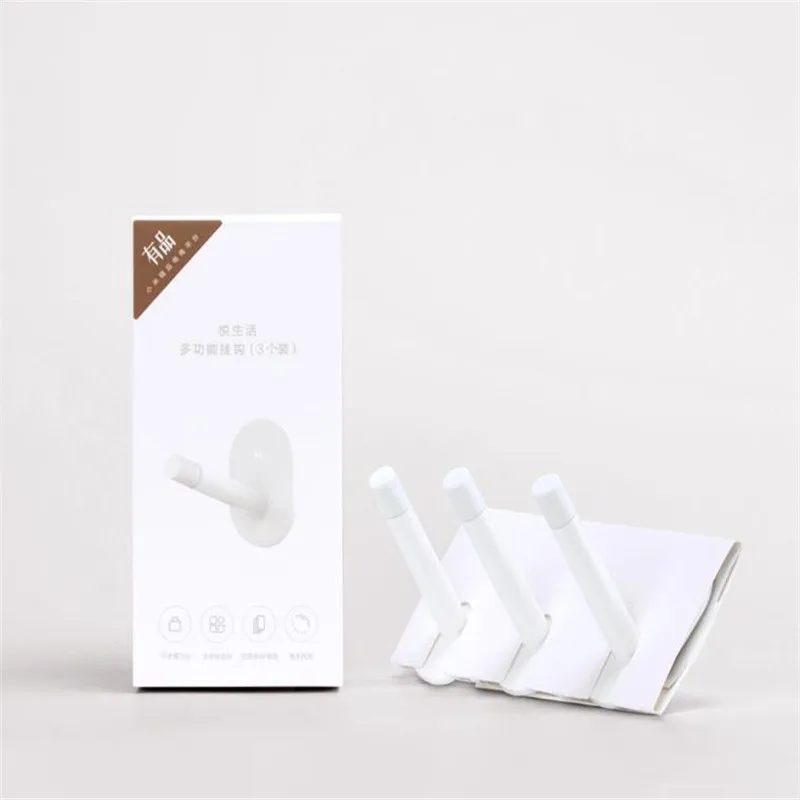 3Piece Xiaomi Mijia HL Little Adhesive Multi-function HooksWall Mop Hook Strong Bathroom bedroom Kitchen Wall Hooks 3kg max loa (7)