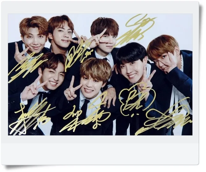 Signed BTS Autographed group photo 4*6 free shipping K POP 062017A in