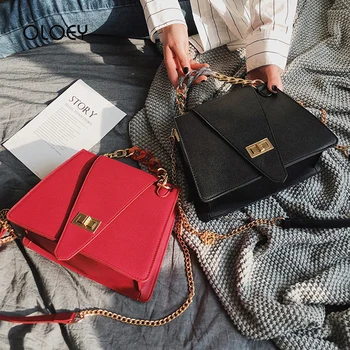 

Luxury Designer Geometric Cover Handbags Women's Acrylic Chain Shoulder Bags Woman Pu Leather Messenger Bag Ladies Hand Bags Sac