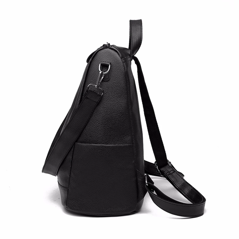 Nevenka Women Leather Backpack Tassel Female Travel Backpack Black Handle Backpacks for Girls School Bag Summer Backpacks 201808