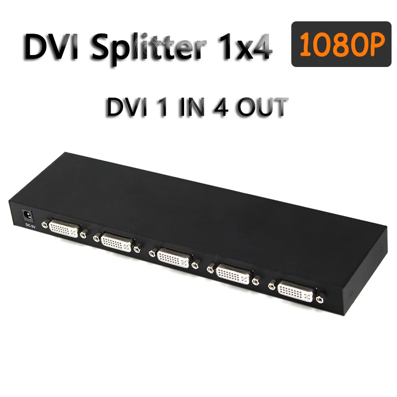 

DVI Splitter 1X4 Up to 1920*1440 DVI Splitters 1 In 4 Out 1*4 DVI Distributor Engineering PI Projector for TV Computer