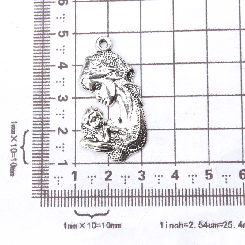 5-pcs-lot-39-21mm-M-re-et-Enfant-Charmes-Antique-Ton-Argent-pour-le-bricolage (2)