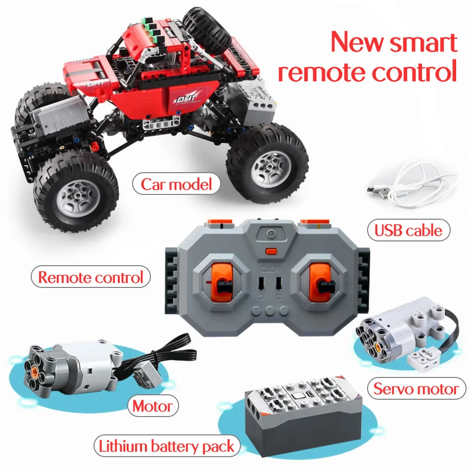 2,4 ГГц радиоуправляемые автомобильные блоки, совместимые с техником, вездеходные скалолазание, внедорожные гоночные строительные блоки, кирпичи, игрушки для мальчиков