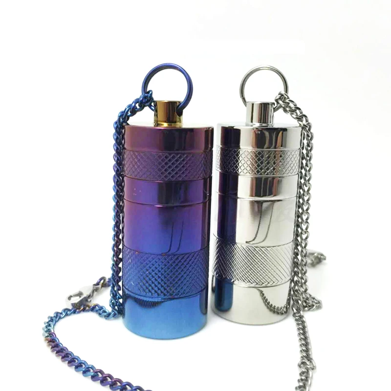 

Portable Pillbox Multifunction Waterproof Outdoor Spare Cans Pure Titanium Non-slip Storage Bottle Titanium Toothpick