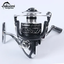2 оси просвет катушка 3000/4000 полностью металлический рокер лески прялка Рыболовная Шестерни HLA6000 все металлические поворотный черный