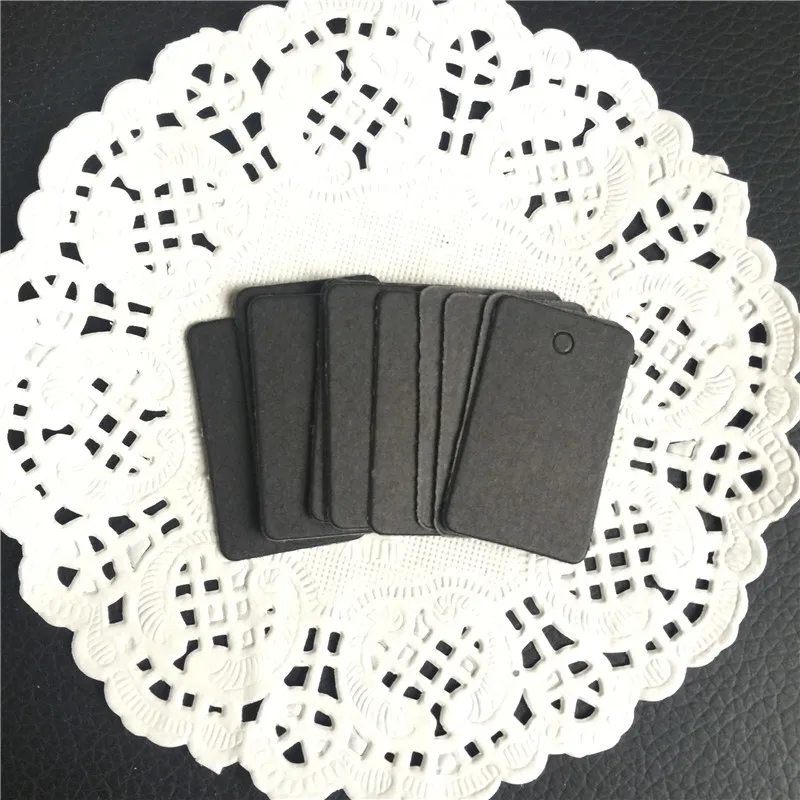 100 шт мини Черно-Белые коричневые бумажные бирки DIY вечерние принадлежности винтажная открытка для поздравления спасибо Подарочная бирка 2*3,3 см - Цвет: black