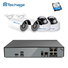 Techage H 265 4 0MP 4CH Home Security NVR Kit POE font b CCTV b font