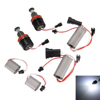 

2PCSx 40W H8 LED 6000K White Chips HID Bulb Halo Ring Angel Eyes light for E90 E92 E60 E70 X5 X6 New angel eyes upgrade
