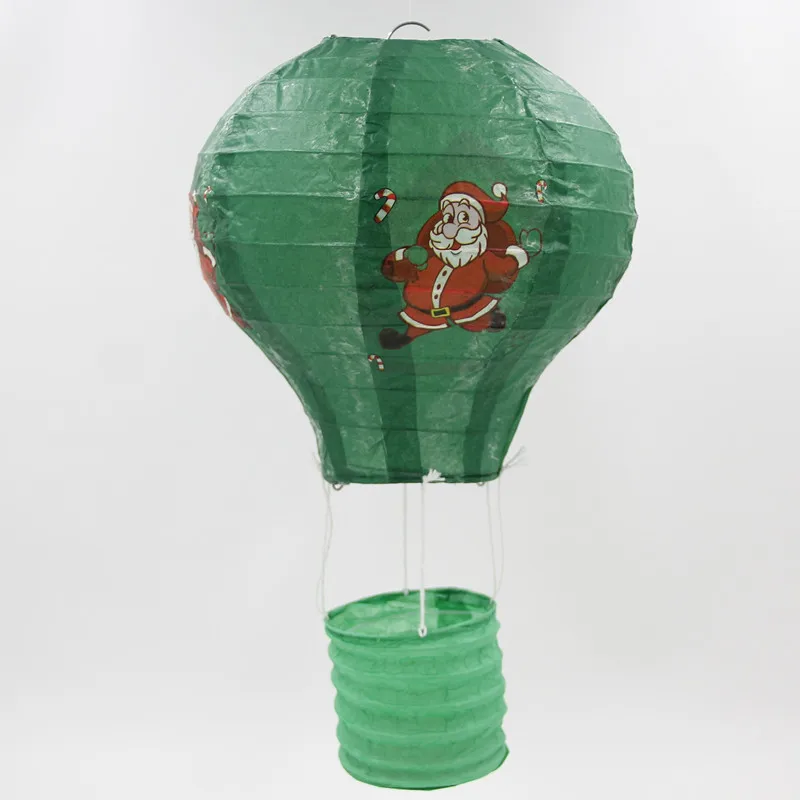 1" 30 см/16" 40 см бумажный фонарь с радужной печатью воздушный шар Свадебный декор Детская спальня подвесной декор для дня рождения - Цвет: green Santa Claus