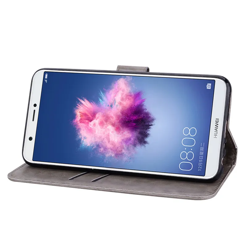 Huawei P Smart чехол FIG-LX1 Мягкий силиконовый роскошный кожаный бумажник флип-чехол для телефона huawei P Smart FIG-LX1 чехол 5,65 дюймов
