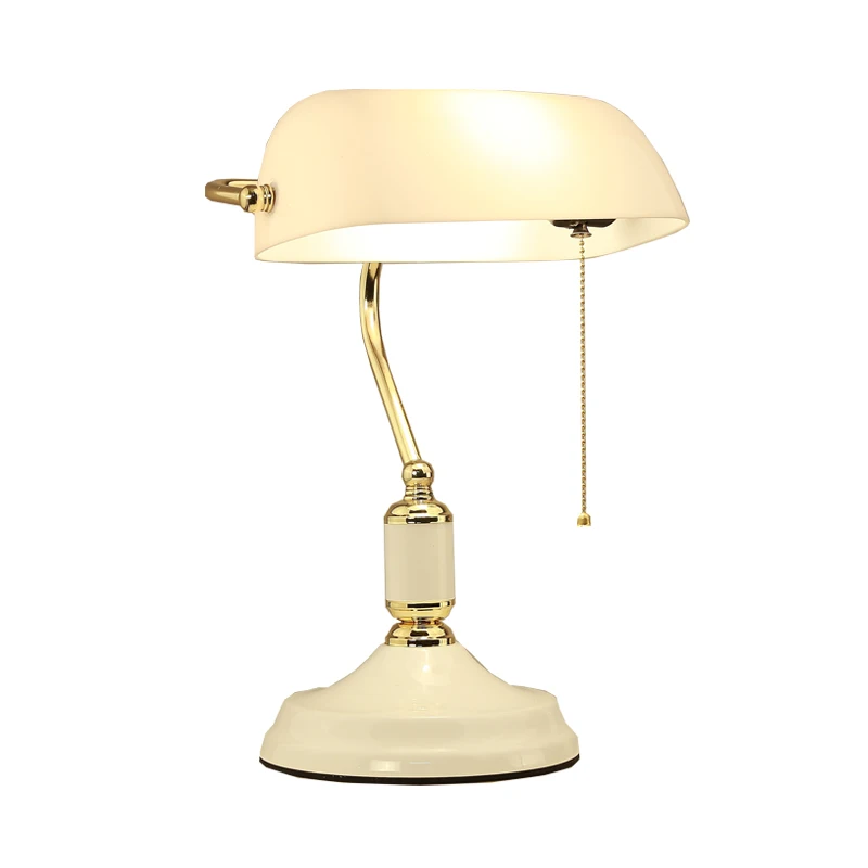 

Fashion desk lamp for room of a newly married couple bedroom bedside table lamp old Shanghai bank lamp white jade lamp