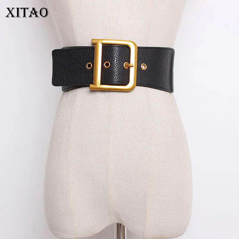 

[XITAO] Fashion New Arrival Women 2018 Autumn Solid Color Belt Female Loose Buckle Elastic Buckle Belt LJT4746