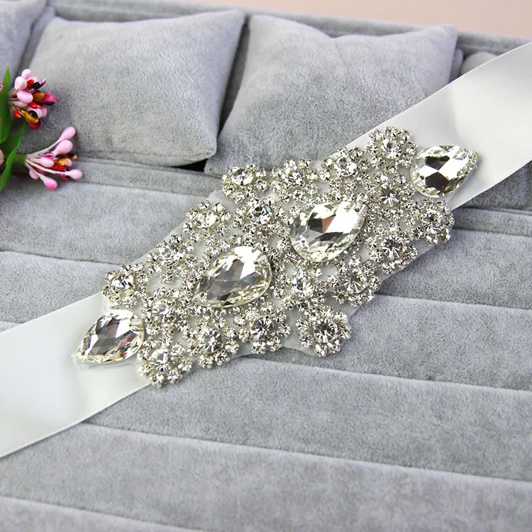 Rhinestone Sash Belt Trim,Glass Rhinestone Applique Bead Trim, Bridal