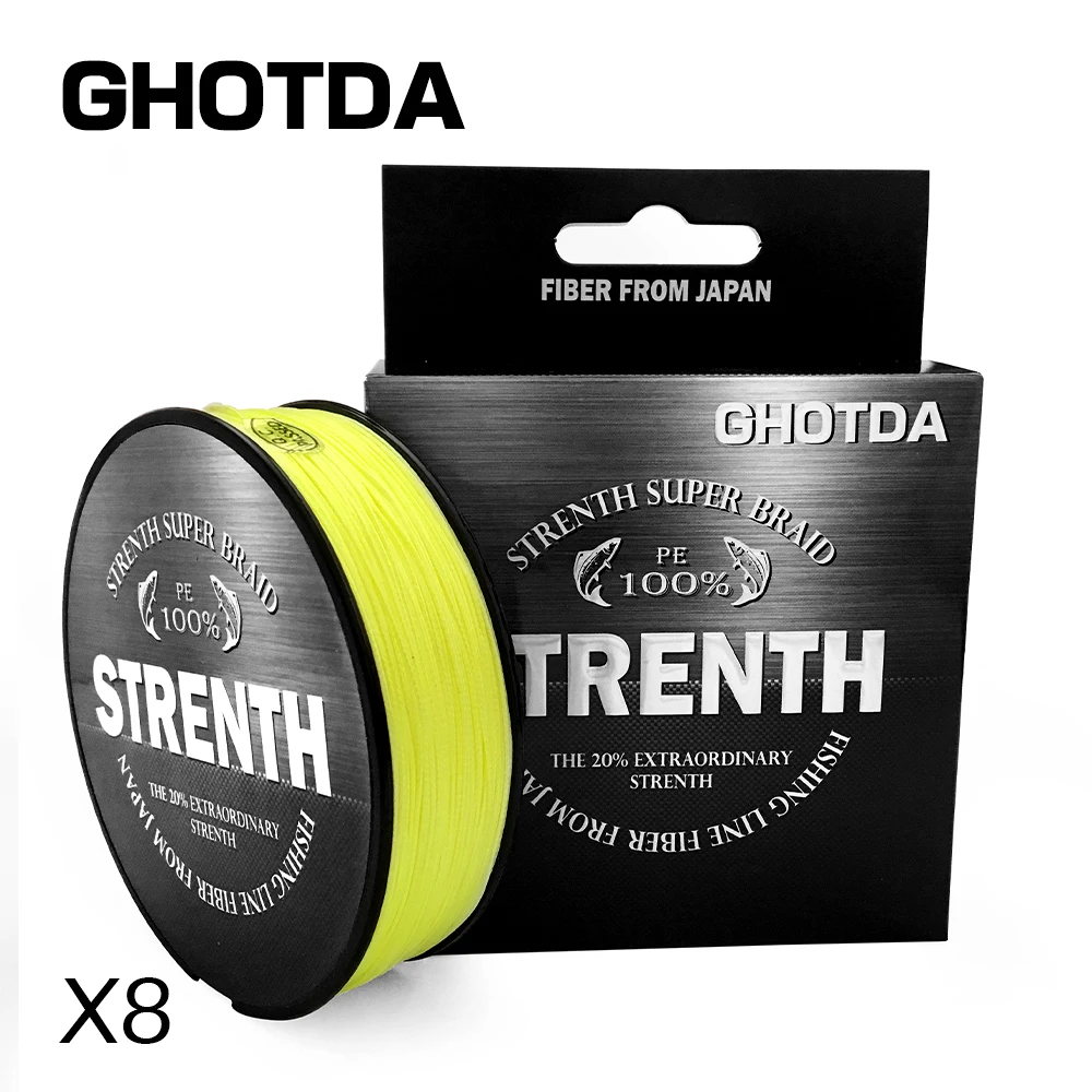 

GHOTDA Braid Fishing Line 8 Strands Strong 150M PE Sea Carp Fishing Line Tresse Peche Angeln 20LB-88LB 5 Colors Fishing Cord