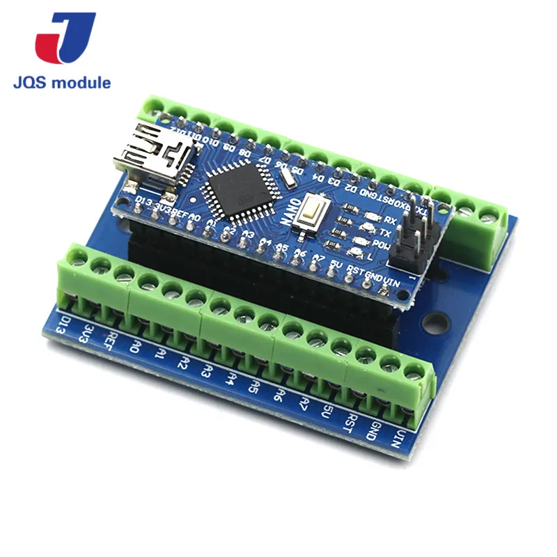 

Standard Terminal Adapter Board For Arduino Nano 3.0 V3.0 AVR ATMEGA328P ATMEGA328P-AU Module Expansion Shiled Module