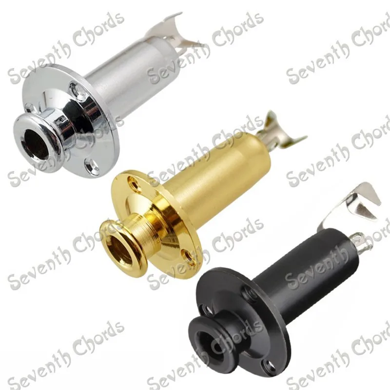 Brass 1/4" 6.35 guitar Strap Lock Pin Jack End Pin Output Input Socket For Acoustic Electric