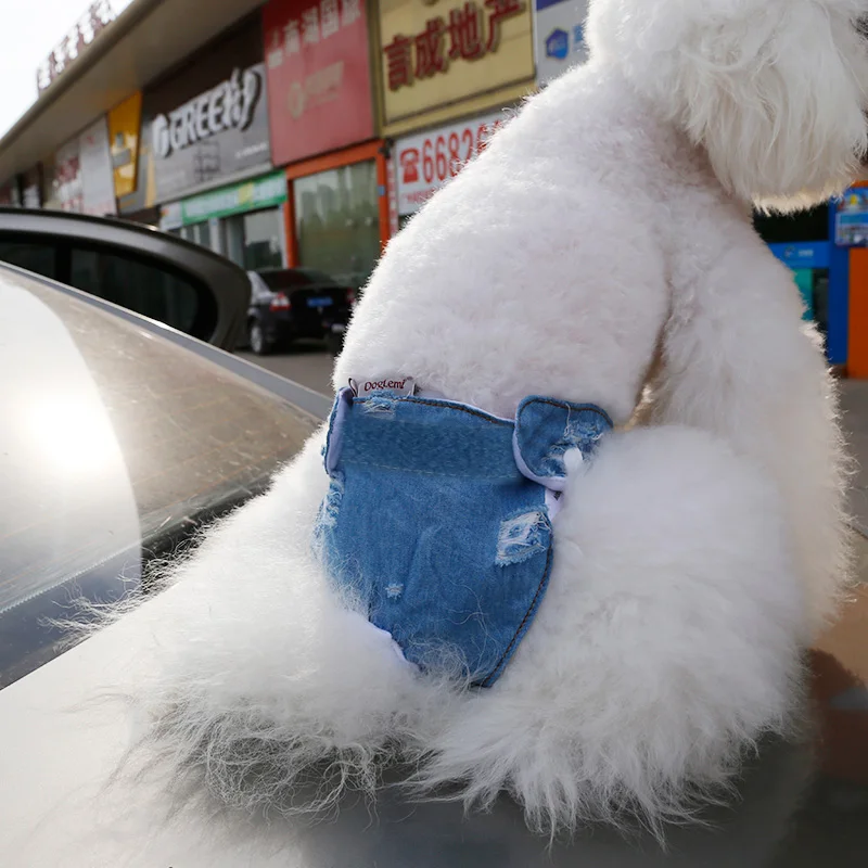 Собака мелких пород подгузники женские подгузники для собак из хлопкового материала стирать джинсы для собак Штаны памперсы для собак и кошек