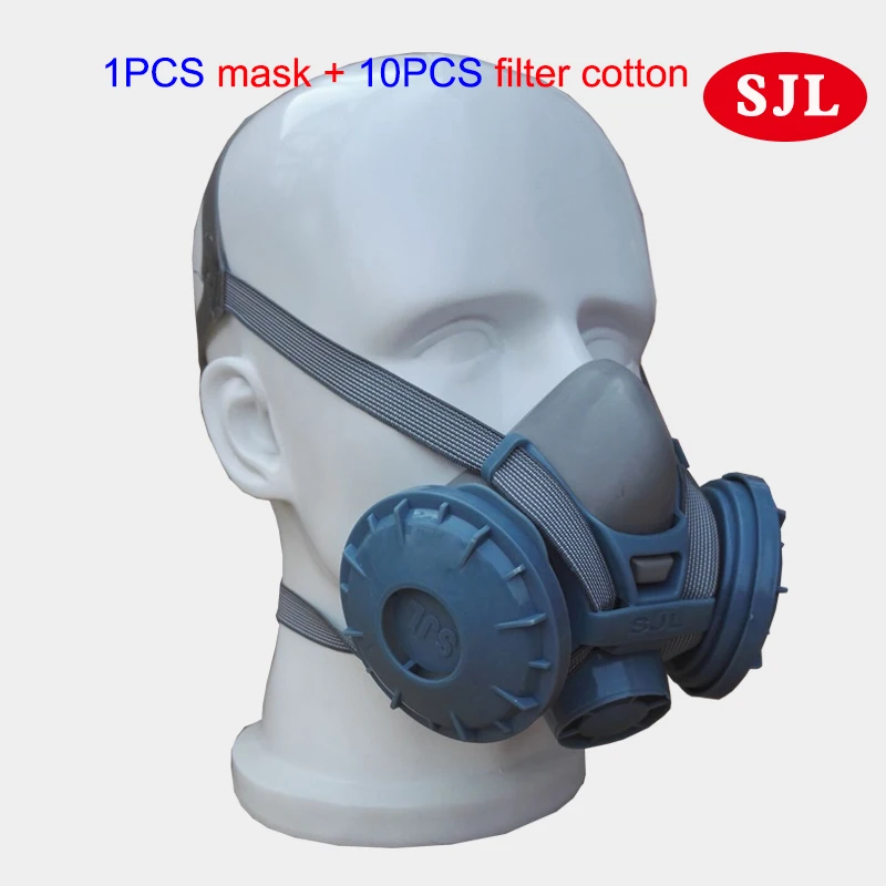 Máscara de Poeira Máscaras de Borracha Peças de Filtro Autêntico Poeira Ventilação Indústria Operação Moagem Enviado 10 Algodão Respirador Sjl 2 Sjl autêntico poeira máscara de poeira ventilação